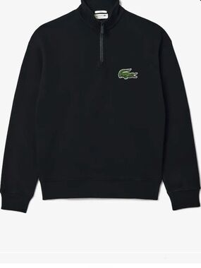 Lacoste unisex black half zip sweatshirt